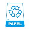 Adesivo para lixeira com símbolo reciclável (papel) 12,6 x 19,5 x 15,5cm