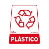 Adesivo para lixeira com símbolo reciclável (plástico) 12,6 x 19,5 x 15,5cm