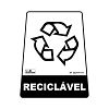 Adesivo para lixeira com símbolo reciclável (reciclável) 12,6 x 19,5 x 15,5cm