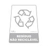 Adesivo para lixeira com símbolo reciclável (resíduo não reciclável) 12,6 x 19,5 x 15,5cm