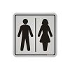 Placa banheiro feminino e masculino em alumínio 12 x 12cm