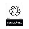 Placa lixo reciclável reciclável de PVC 15 x 20cm