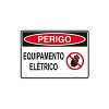 Placa perigo equipamento elétrico de PVC 24 x 18cm