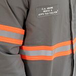 Camisa eletricista NR10 risco 2 cinza claro classe 1 e 2 com refletivo laranja
