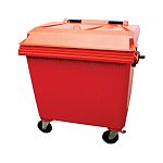 Lixeira container com rodas 1000 L / Vermelho