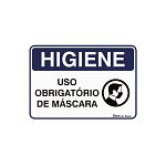 Placa Higiene Uso Obrigatório de Máscara 35x25cm PVC