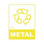 Placa lixo reciclável metal de PVC 15 x 20cm