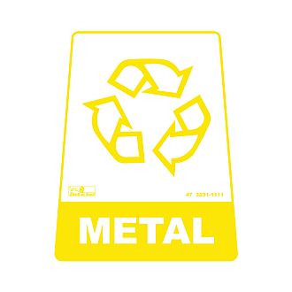 Adesivo para lixeira com símbolo reciclável (metal) 12,6 x 19,5 x 15,5cm