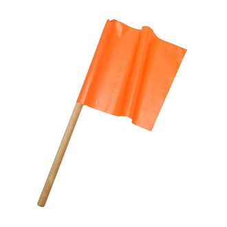 Bandeirola laranja 30cmx35cm com bastão de 60cm