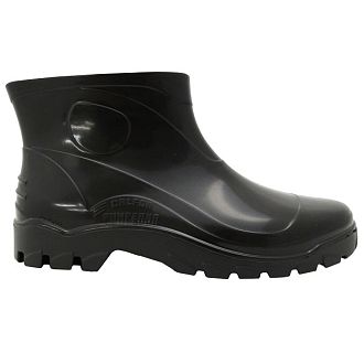 Bota PVC Calfor preta, forrada, cano curto