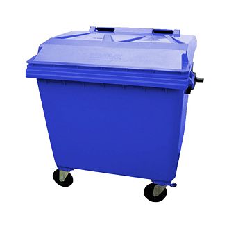 Lixeira container com rodas 1000 litros Azul
