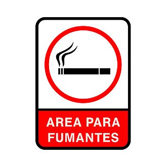 Placa área para fumantes de PVC 35 x 25cm