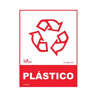 Placa lixo reciclável plástico de PVC 15 x 20cm