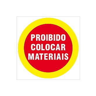 Placa proibido colocar materiais de PVC 20 x 20cm
