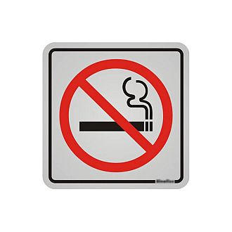 Placa proibido fumar em alumínio 12 x 12cm