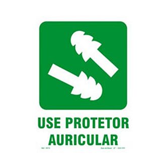 Placa use protetor auricular de PVC 23,5 x 32,5cm