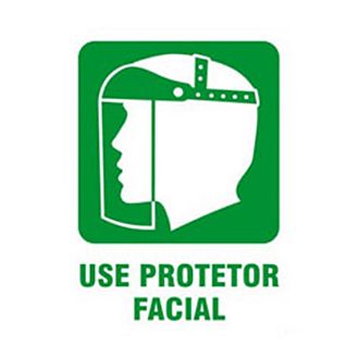 Placa use protetor facial de PVC 23,5 x 32,5cm