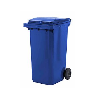 Lixeira Contentor de Lixo com rodas 240 L Azul Escuro - Modelo Europeu