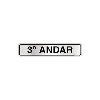 Placa andares em alumínio 25 x 5cm