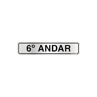 Placa andares em alumínio 25 x 5cm