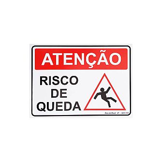 Placa atenção risco de queda de PVC 35 x 25 cm