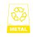 Adesivo para lixeira com símbolo reciclável (metal) 12,6 x 19,5 x 15,5cm