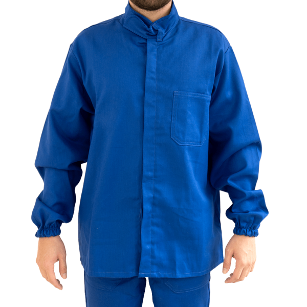 Camisa eletricista NR10 risco 2 azul royal classe 1 e 2 sem refletivo
