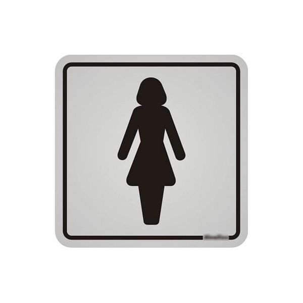Placa banheiro feminino em alumínio 12 x 12cm