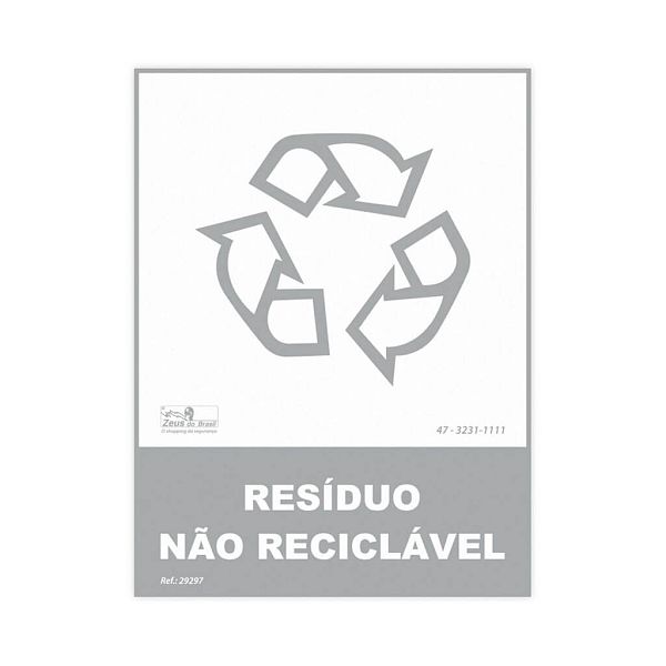 Placa lixo reciclável resíduo não reciclável de PVC 15 x 20cm